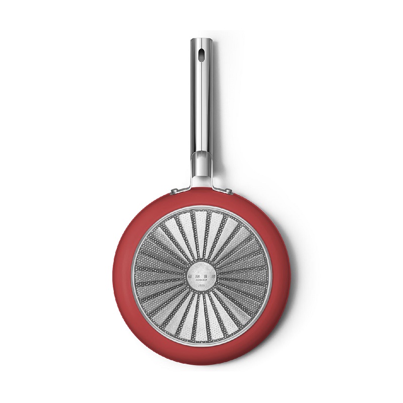 SMEG CKFF2601RDM Kitchenware, Cookware, Frypan 26cm,50's Style (Red)