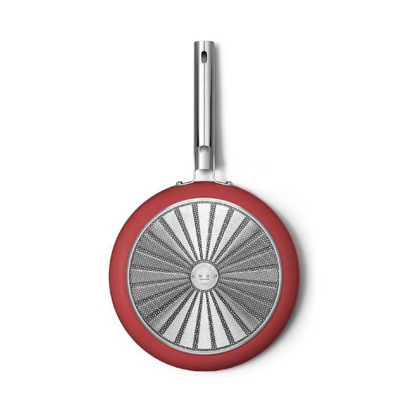 SMEG CKFF3001RDM Kitchenware, Cookware, Frypan 30cm,50's Style (Red)