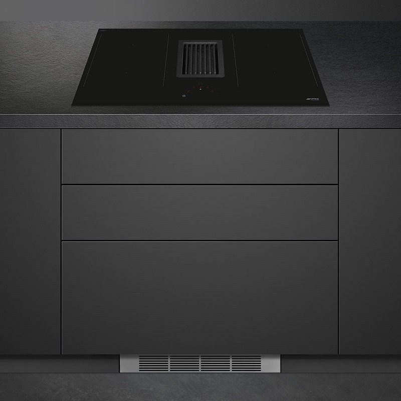 SMEG HOBD482D Induction hob with integrated hood, 80 cm, Universale Aesthetic (Black)